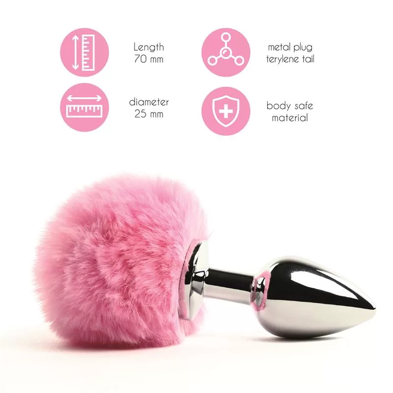 Bunny Tail Butt Plug with Tail Pink FEELZTOYS Bunny Tail Butt Plug with Tail Pink FEELZTOYS