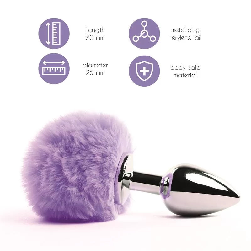 Bunny Tail Butt Plug with Tail Purple FEELZTOYS Bunny Tail Butt Plug with Tail Purple FEELZTOYS