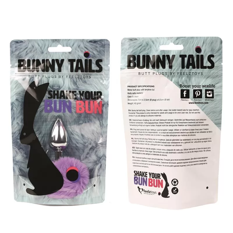 Bunny Tail Butt Plug with Tail Purple FEELZTOYS Bunny Tail Butt Plug with Tail Purple FEELZTOYS