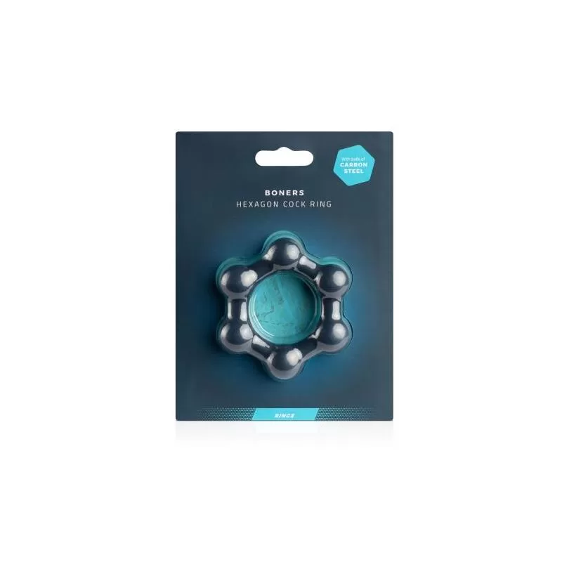 Hexagon Cockring With Steel Balls BONERS Hexagon Cockring With Steel Balls BONERS