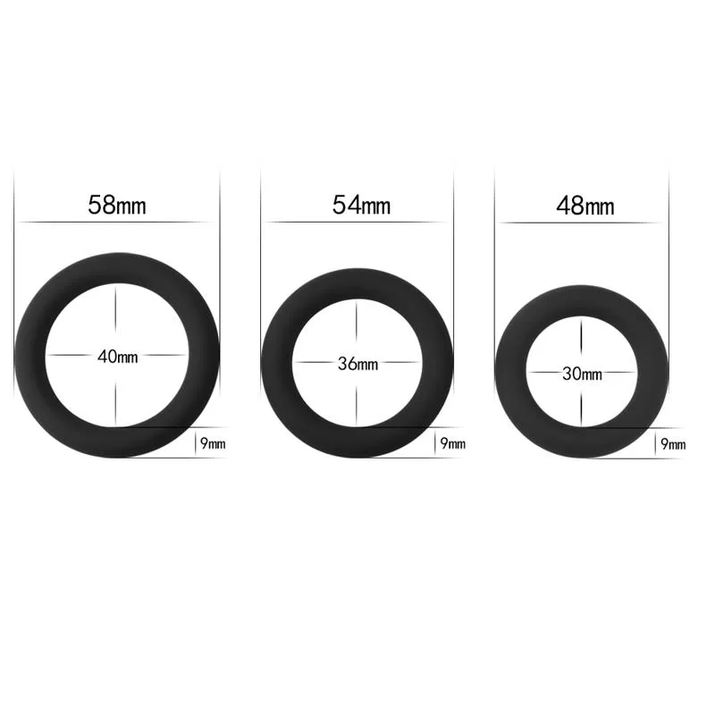 Pack of 3 Penis Ring Power Plus Black LOVETOY Pack of 3 Penis Ring Power Plus Black LOVETOY