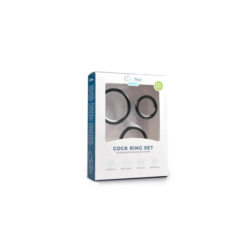 Three Penis Rings Set - Black EASYTOYS Three Penis Rings Set - Black EASYTOYS